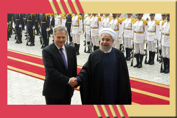 استقبال رسمی روحانی  از رئیس جمهور فنلاند